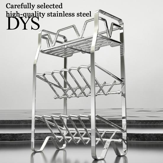 Heavy Duty Stainless Steel Rack Spice Rack, 2/3/4 Tier Condiment Organizer for Metal Seasoning Countertop, Multi-purpose Multi-Layer Bottle