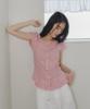 Seuteulaipeumagalin Silhouette Puff Shirred Lace Blouse Red