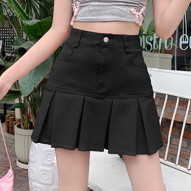 

2024 Women s Black Pleated High Waist A-Line Midi Skirt – Summer Bodycon Trend XS