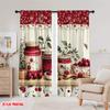 2pcs,2D plane printing Window Curtain Cherry Delight Polyester Fabric (without rod) Art Deco Festive Perfect for Living Room,
