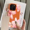 Pink Lily Flower Pattern Phone Case For iPhone 17 Pro Max 16 Plus 15 Pro 14 13 12 11 XR 17Air Lychee Textur Soft Cover