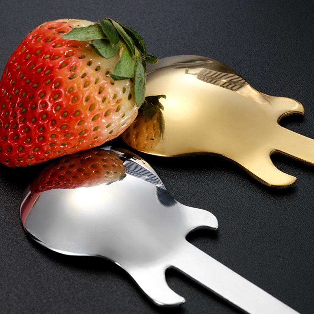 4Pcs Stainless Steel Guitar Shaped Coffee Spoons Teaspoon Stirring Spoon Dessert Tools for Coffee Tea Kitchen Accessories