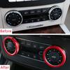 Hliníková slitina Knoflík klimatizace do auta Ozdobný kroužek nálepky pro Mercedes Benz C třídy W204 2008-2013 Příslušenství interiéru automobilu
