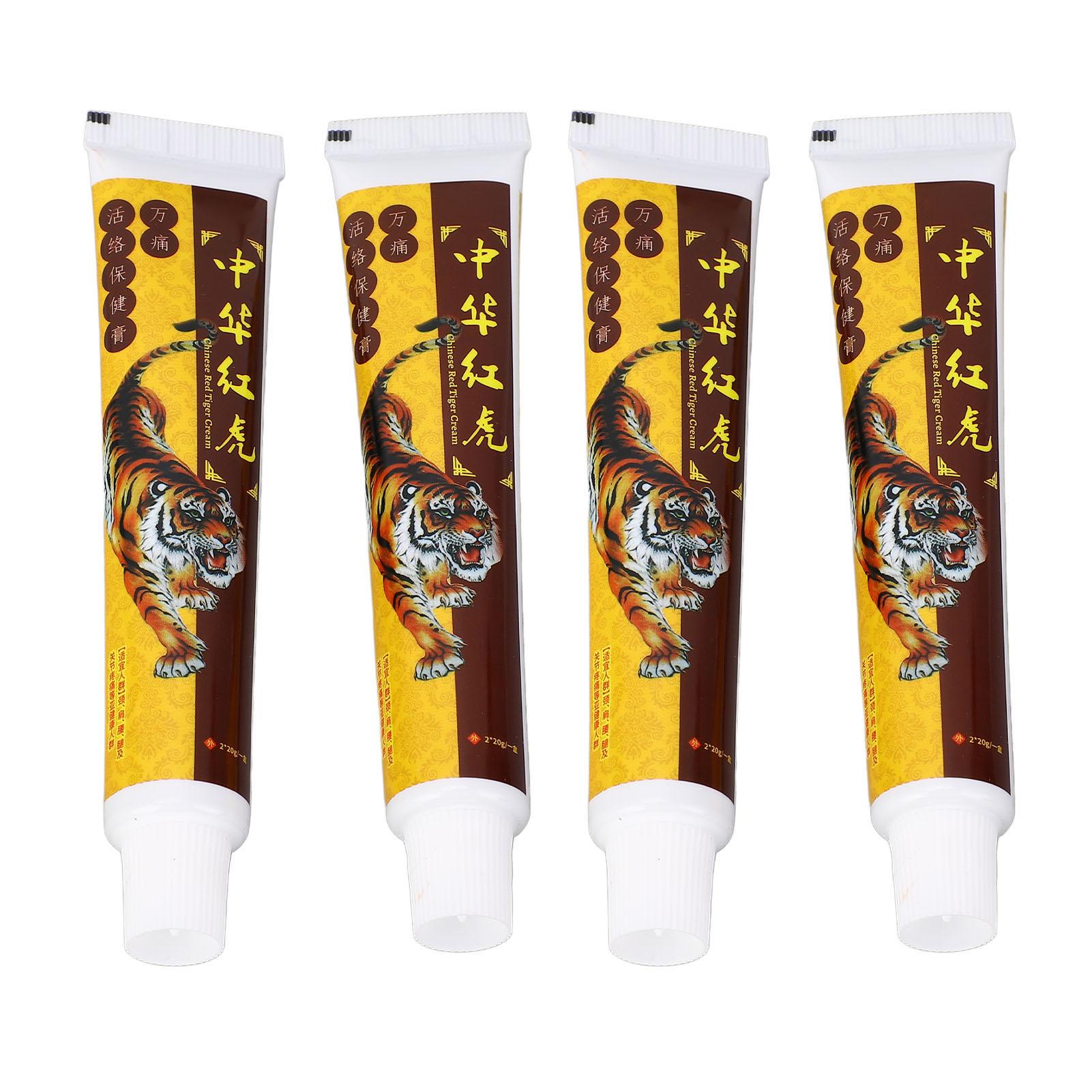 

4 шт. 20 г Китайская красная тигровая мазь Без запаха Мягкий Китайский красный тигровый крем для шеи и плеч