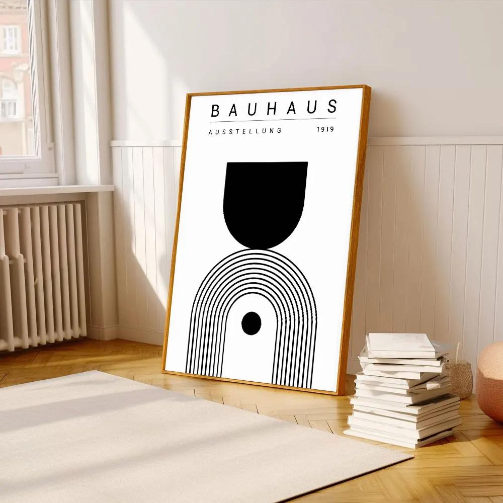 Modernist Bauhaus Geometric Canvas Poster Living Room Wall Art Retro Prints Mid Century Home Decorative Wall Art Painting