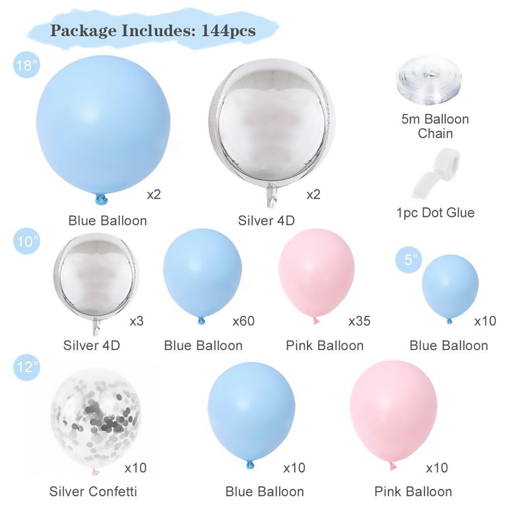 Macaron Blue Ocean Set Balloon, Wedding Birthday Party, Balloon Chain Set Decoration