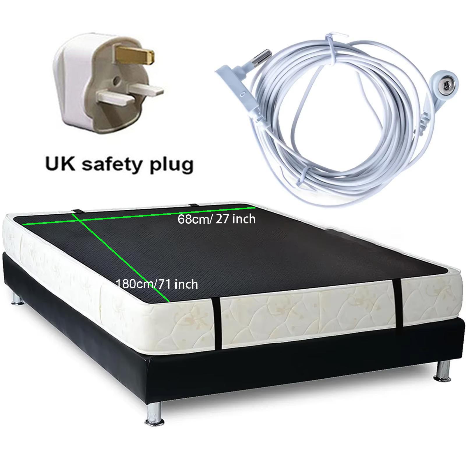 

68x180 см заземляющий коврик чехол для матраса антистатические заземляющие простыни для улучшения сна заземляющий коврик электроприборы UK Plug чёрный