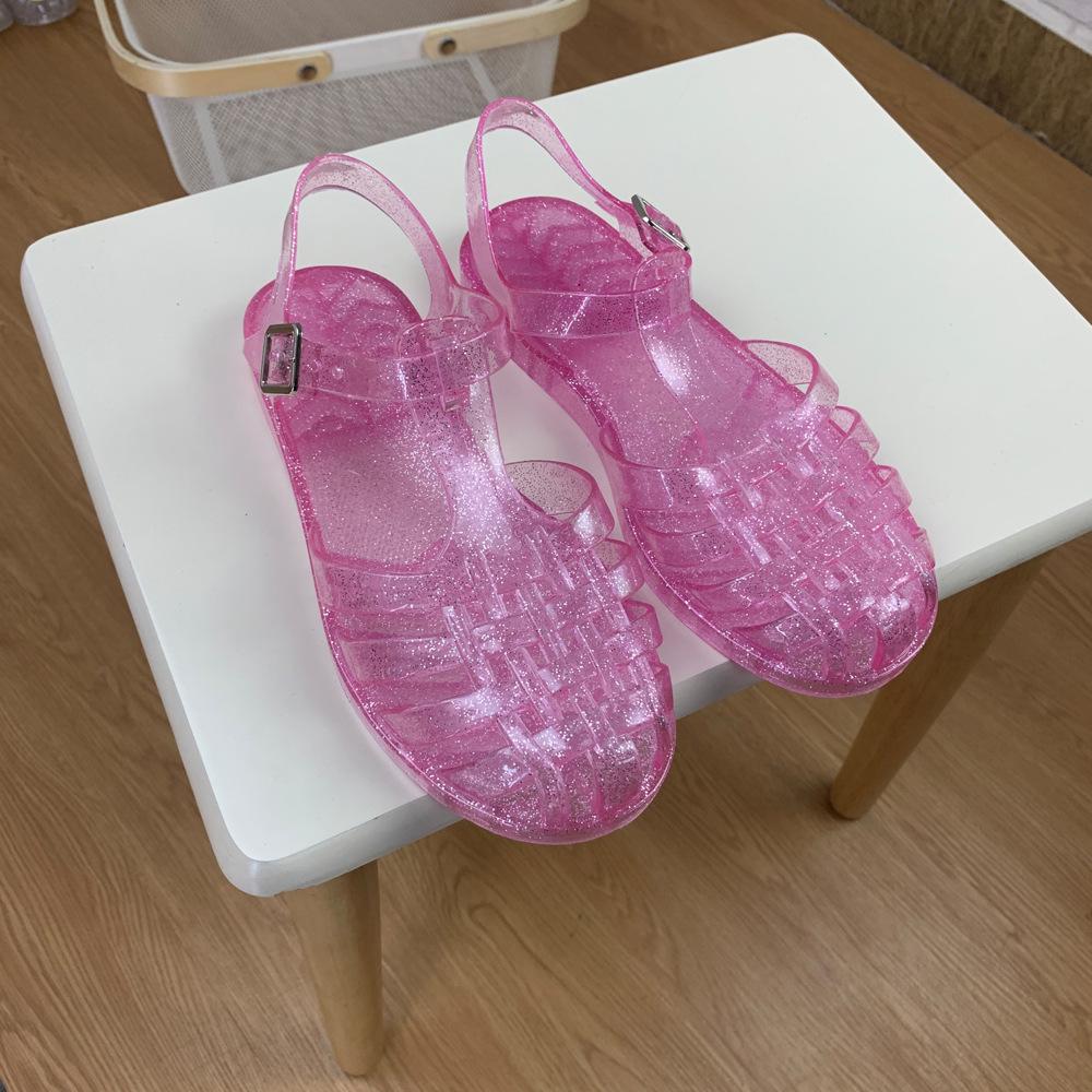 Women's Summer Jelly Beach Roman Sandals - Flat, Non-Slip, Soft Sole, Trendy Casual Footwear.