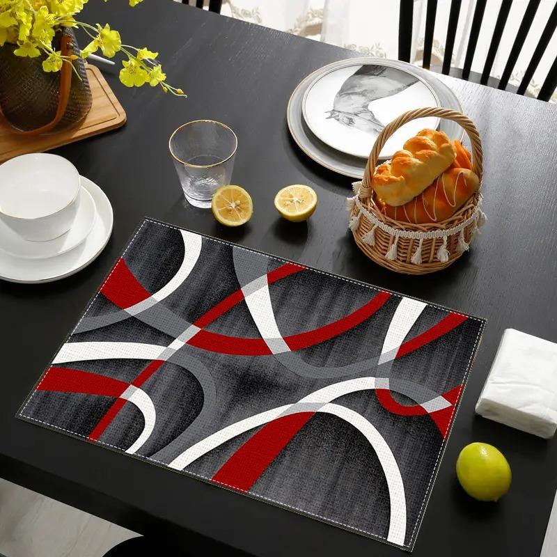 2/4/6pcs Elegant Vintage Placemats Suitable for 2/4/6 Settings - Heat-Resistant Table Protectors, Square Tableware Pads, & Machine Washable Placemats