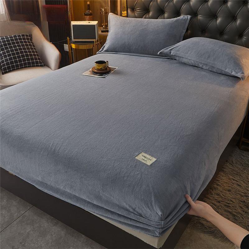 

Новый бархатный наматрасник с кристаллами, толстый защитный чехол для матраса с эластичной лентой, топпер, защита от клещей, простыни на подкладке, King No Pillowcase Bed sheet (120x200x25cm) серебряный серый