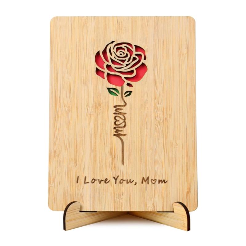User Friendly Engraved Wedding Anniversary Card Birthday Gift Wood Accessories Decoration Piece Celebration Card