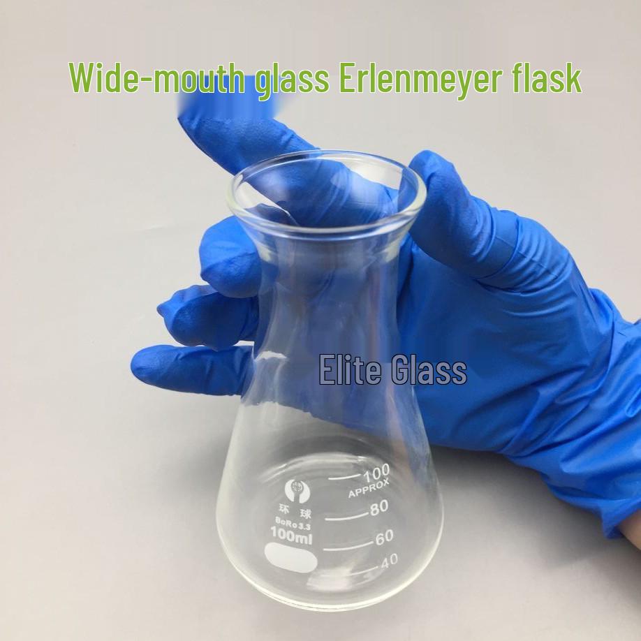 Heat-Resistant Thick Glass Triangular Flask with Silicone Stopper