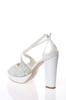 Women's Fashion Style High Heels Skin Face Pearl Party Wedding Evening Dress Shoes