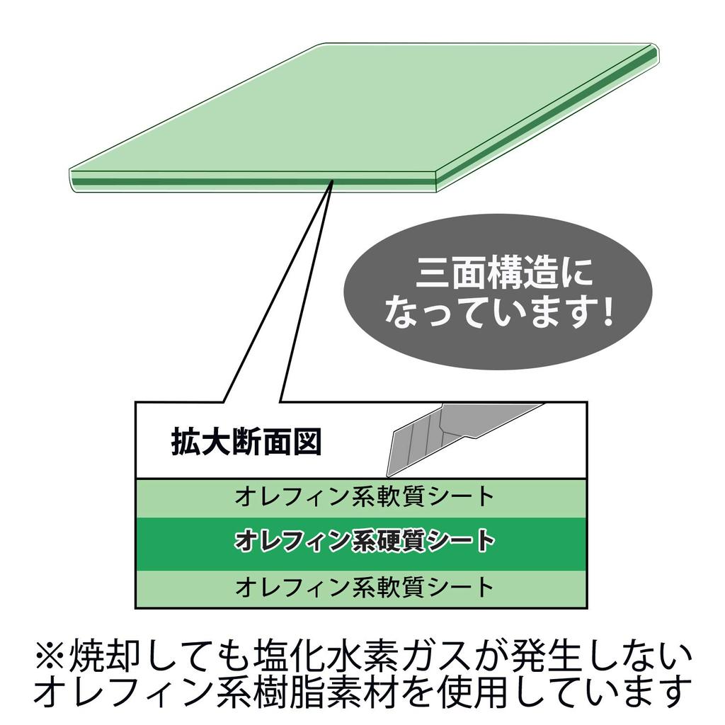 PLUS Cutting A3 Size x 450 Mat, Double-Sided, (300 mm), Green, CS-A3 48-584