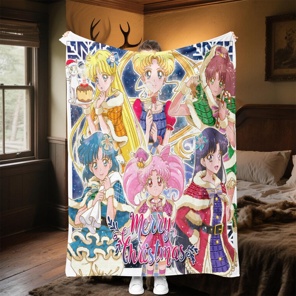 Japanese anime cute cartoon theme Sailor Moon Tsukino Usagi blanket suitable for home beds, sofa covers, office nap, outdoor warm blankets O10