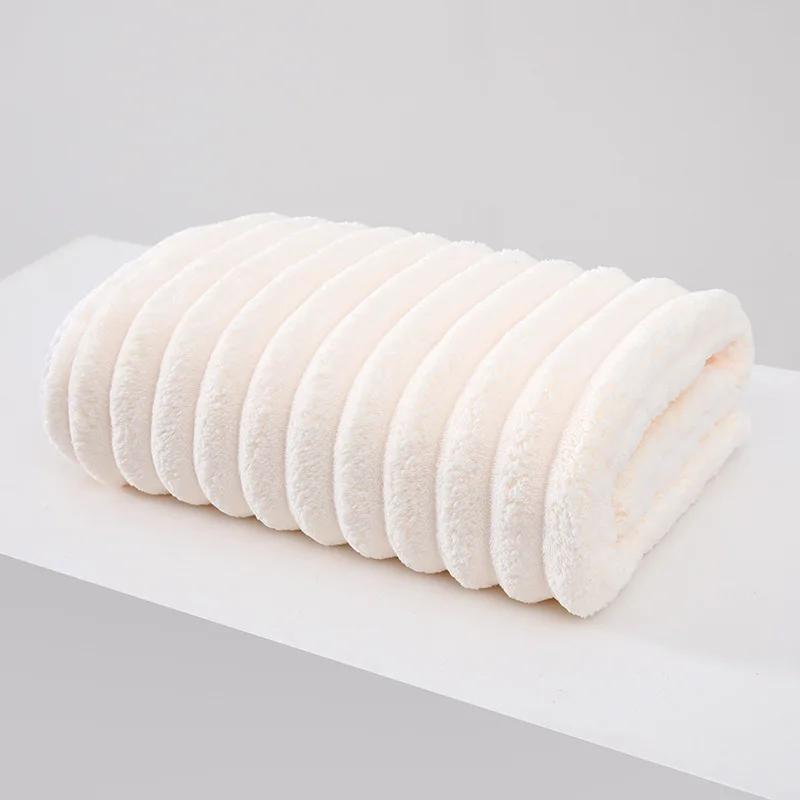 1PC Ultra Soft and Quick-Dry Towel with Candy Stripes Perfect for Home and Travel Candy Corduroy Style 35x75cm Comfortable Warm