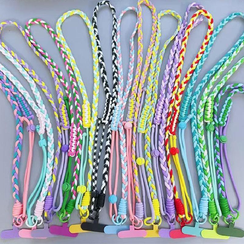 Colorful Braided Crossbody and Anti-Lost Adjustable Strap for Girls - Keychain and Mobile Phone Hanging Rope