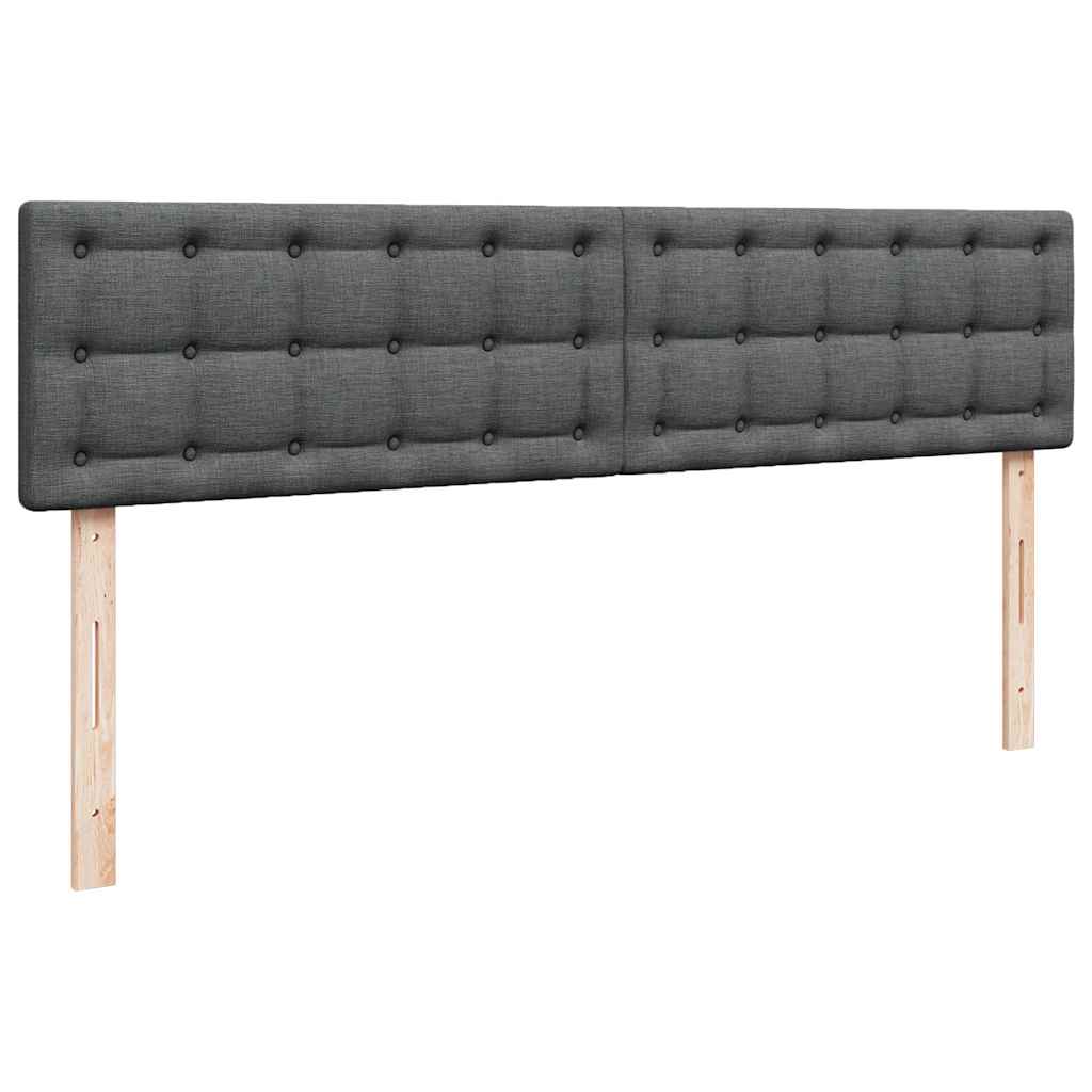 Ottoman Bed with Mattress Dark Grey 200x200 Cm Fabric