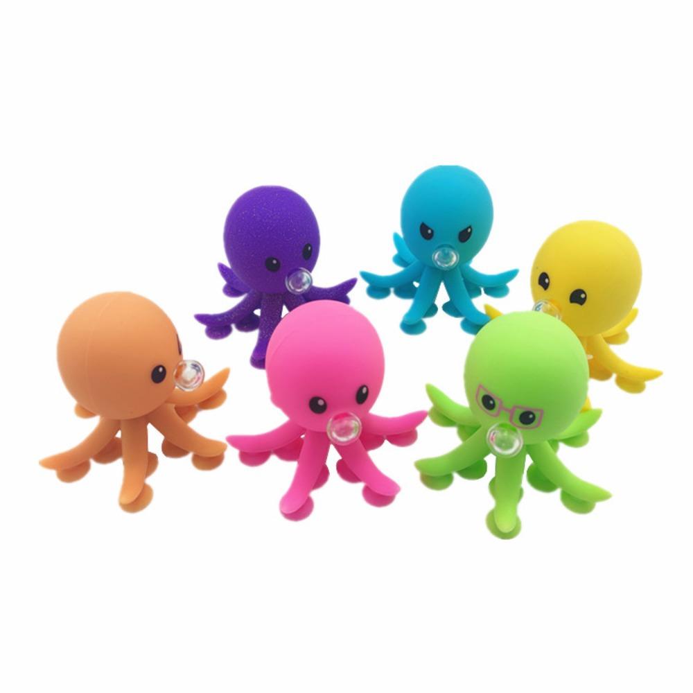 Schattige Cartoon Bellenblazende Octopus Squishy Met Zuignap Zacht Knijpspeeltje Voor Volwassenen Kantoorpauze Roadtrip Draagbaar Stressverlichtend Accessoire pink