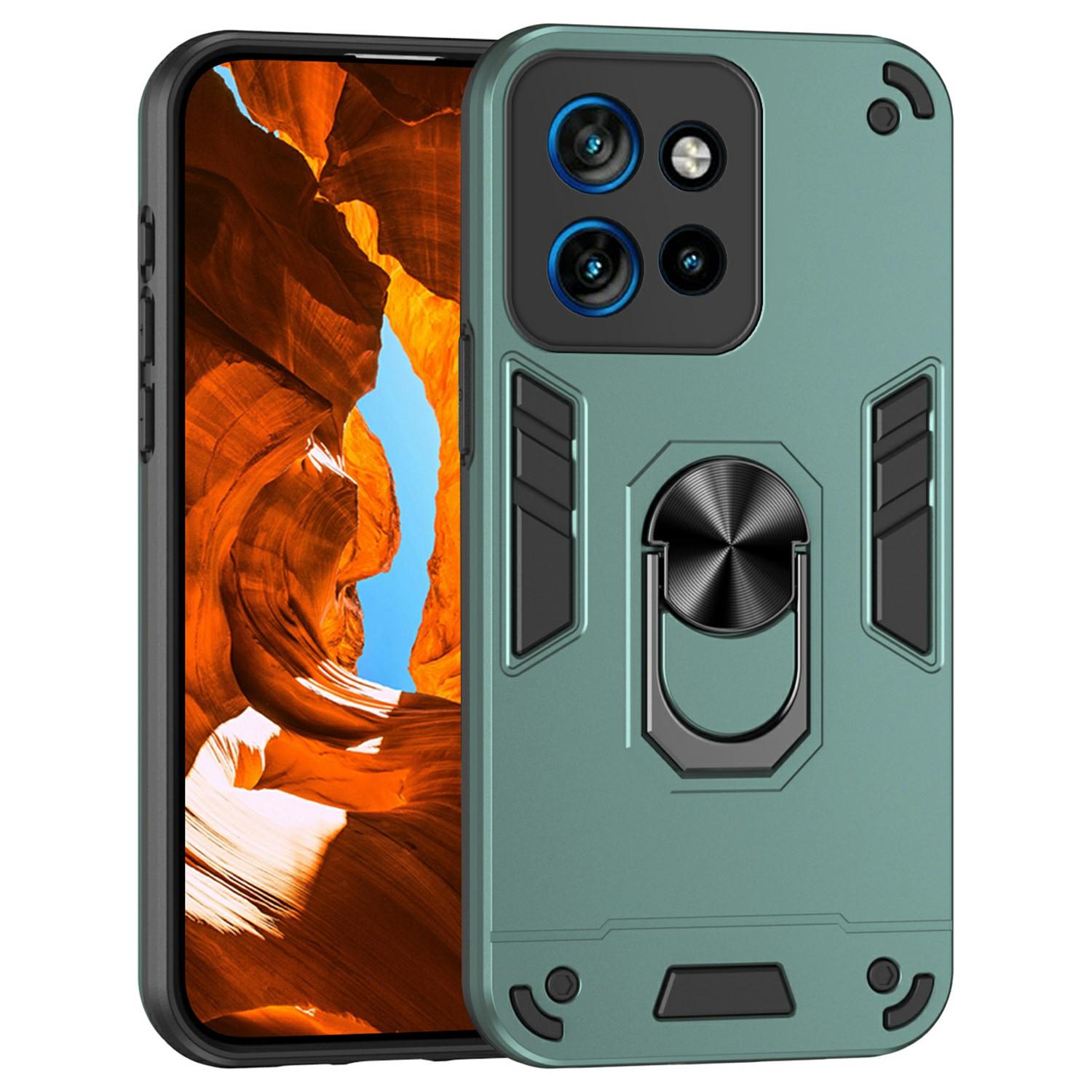 

For Motorola Edge 50 Neo 5G/Moto S50 5G/Thinkphone 25 5G Case PC+TPU Drop Defend Phone Cover with Ring Kickstand Green