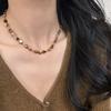 Vintage Braune Natürliche Tigerauge Stein Choker Halskette Für Frauen Trendige Handgemachte Perlenkette Schmuck Geschenk