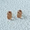 Cartoon Mini Ear Studs Transparent Capybara Stud Earring Retro   Carnival