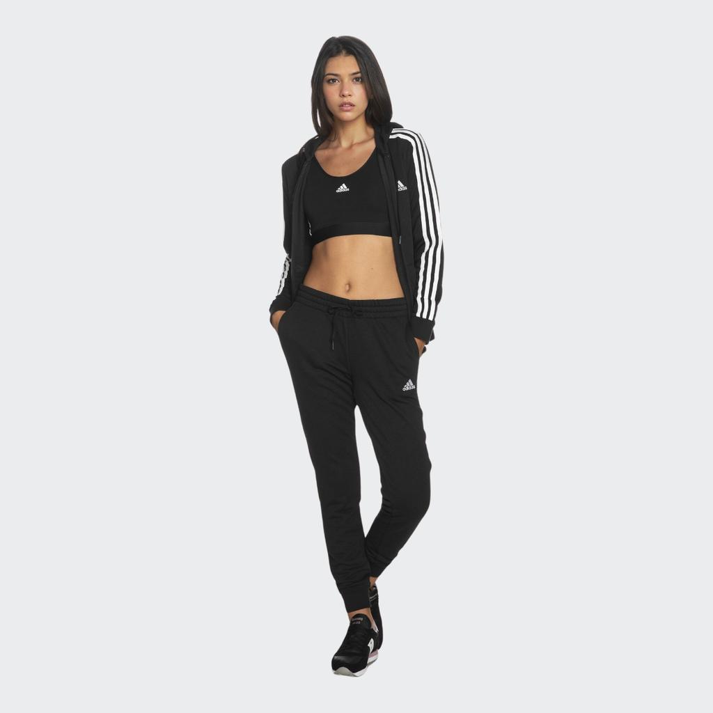 Adidas Solid Color Logo Print Drawstring Casual Pants Women Bottoms Black GM5526