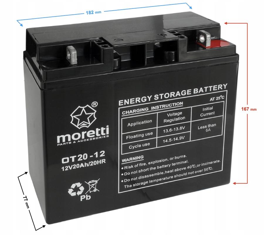Akumulator Żelowy Moretti Gel 12V 20Ah
