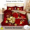 3D Printed Quilt Cover Elegant High-End Romantic Rose Bedding Cover Pillowcase Home Textiles Gold Floral Duvet Cover Sets