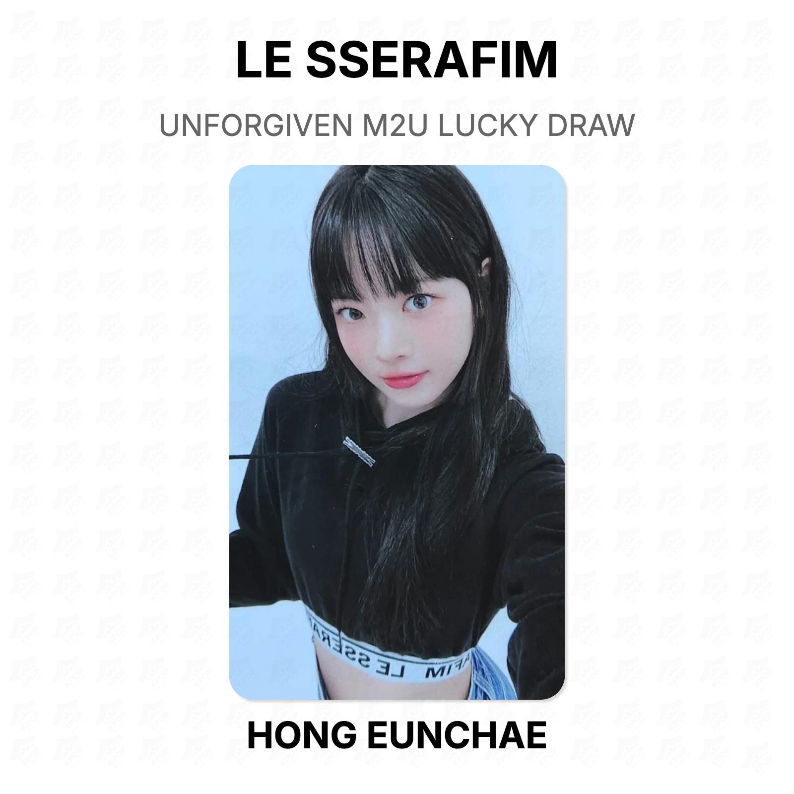 LE SSERAFIM UNFORGIVEN M2U LUCKY DRAW Official Photocard HONG EUNCHAE
