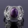 Nasiya Bohemia Style 8x10MM Oval Purple Charoite Rings For Women CopperColor Ring Fine Jewelry For Anniversary Party Gift