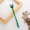 4PCS Cartoon Plastic Christmas Neutral Pens Kawaii Black Ink Elk Sequins Pen Cartoon Stationery Gel Pens Writing