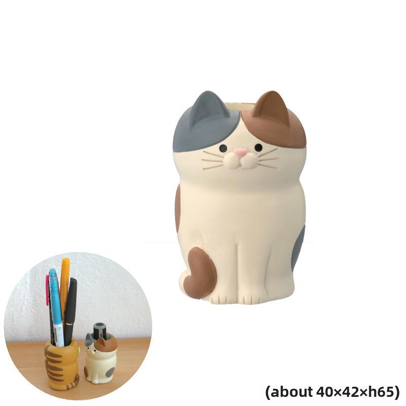 Cat Ornament Multi-Functional Office Desktop Holder & Storage Organizer