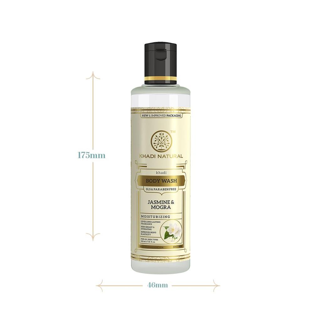 Khadi Natural Jasmine & Mongra Herbal Body Wash 210 Ml Hydrating Shower Gel For Soft Smooth Skin All Skin Types