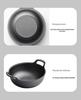 Thickened Cast Iron Yuanbao Pot - Multi-functional Double-handled Stew, Soup, and Frying Pan with Flat Bottom, No Chemical Coating.