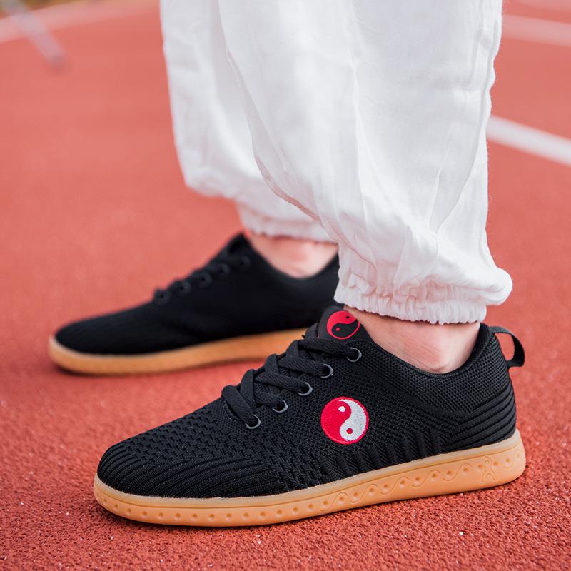 White Cloth Shoes Tai Chi Shoes Women's and Men's Breathable Mesh Beef Tendon Sole Tai Chi Sports Cloth Shoes Martial Arts Training Shoes