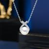 Nouveau style 2024 Collier ras-du-cou Choker avec Diamants et Perles Incrustés en Croix: Cadeau de Luxe Léger pour Femmes, Élégance Douce pour Anniversaires & Occasions Spéciales