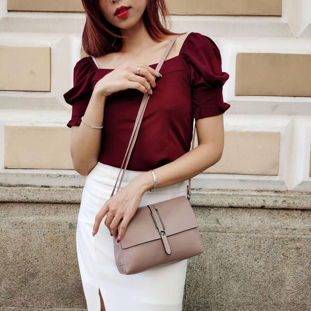 Sac à Bandoulière en Cuir Véritable Style Coréen pour Femme - Sac Décontracté en Cuir de Vache Grande Capacité