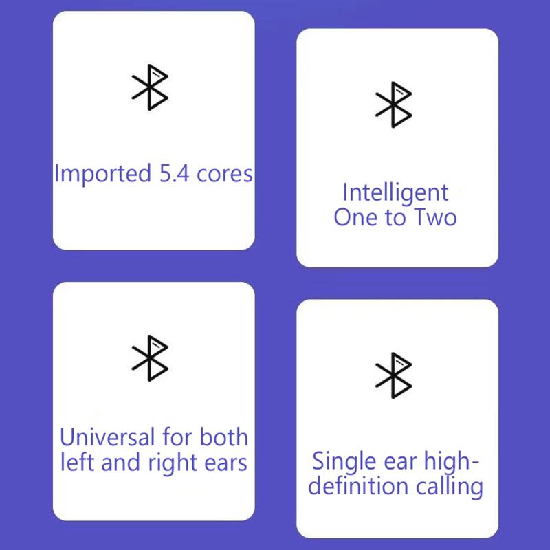 Bluetooth 5.4 Open 180° Rotation Wireless Business Headset With Mic Air Conduction Ear-Hook Touch Control Sports Hifi Earphone