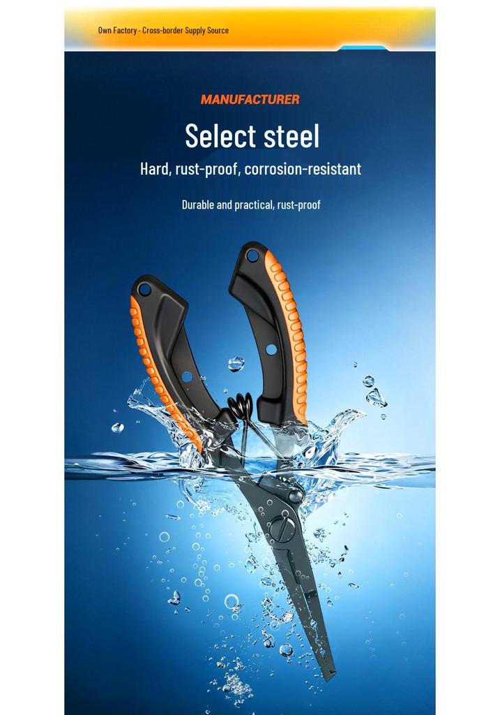 Premium Stainless Steel Multi-Functional Lure Pliers with Non-Slip Handle and Hook Remover Line Cutter for Fishing Tackle.