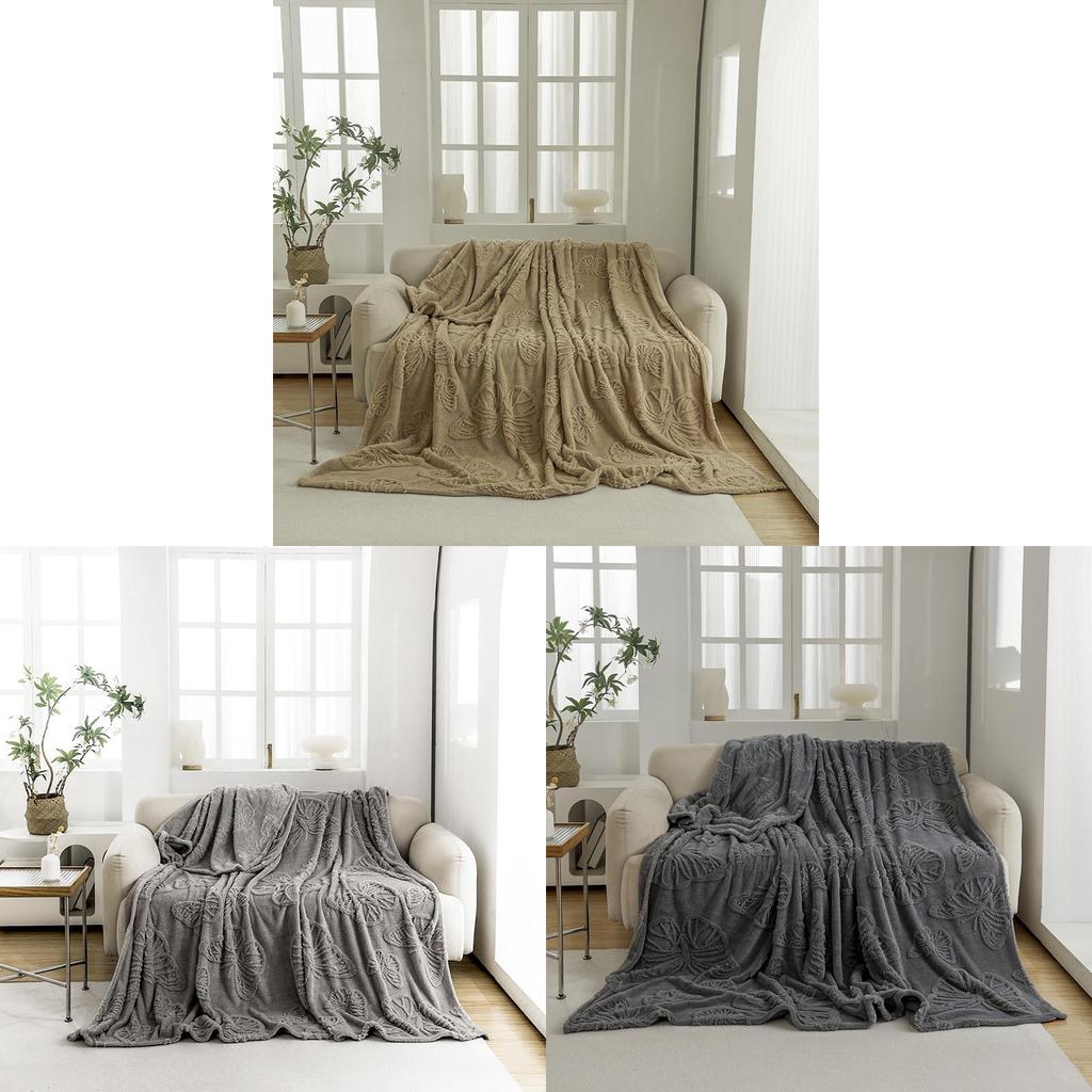 Pure Color Flannel Blanket With Butterfly Pattern For Office Nap And Air Conditioning Comfort