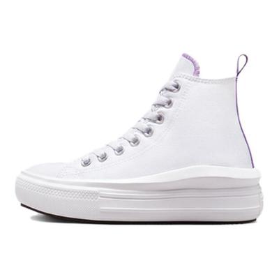 Chuck Taylor All Star Move Platform GS Białe Fioletowe Pikselowe Buty Sportowe dla Dzieci A03667C