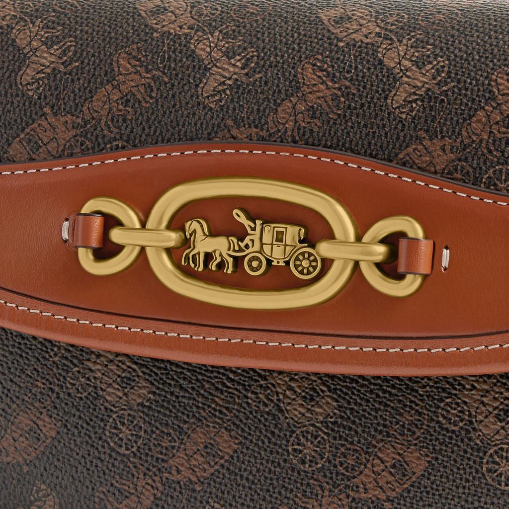 Coach Harley 23 Horse And Carriage Logo Classic Canvas And Leather Crossbody Bag Medium Women crossbody bag Brown Tan CR511-B4TXN