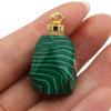 Natural Stone Perfume Bottle Pendant Polygon Semi-precious for Jewelry Making DIY Necklace Accessory