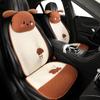 Funny Puppy Car Seat Cover 2025 New Autumn Fleece Fabric PU Leather Warm Comfortable Quick Installation Fits Most Cars