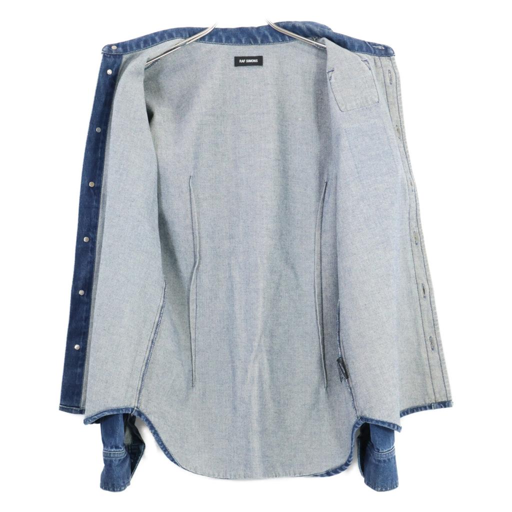 Raf Simons Logo Patch Denim Shirt Jacket M blueUsed