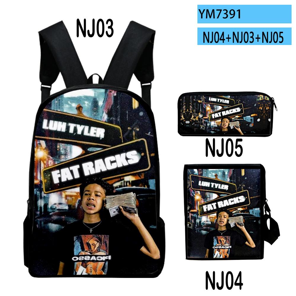 Klassiek Populair Grappig Luh Tyler 3D Print 3 stuks/Set leerling Schooltassen Laptop Dagrugzak Rugzak Schuin schoudertas Etui