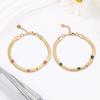 Trendy Elegant Colorful Natural Stone Rhinestone Versatile Stainless Steel Bracelet Jewelry