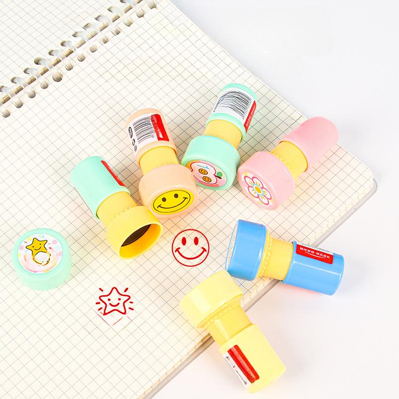 1Pc Teacher Comments Photosensitive Seal Reward Children Teacher Use Small Seal Cartoon Cute Praise Kindergarten Correction Seal