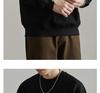 Retro Trendy Textured Jacquard Round Neck Sweatshirt for Men - Loose Fit, Plus Size Friendly, Casual Long Sleeve Top